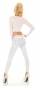 Preview: Sexy Skinny Schnee Jeans mit Destroyed Effekten - ice blue