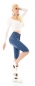 Preview: Sexy Caprijeans im Corsage-Look mit Push Up Effekt in blue washed