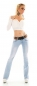 Preview: Modische Bootcut-Jeans mit Leo Stretch-Gürtel in light blue