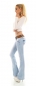 Preview: Modische Bootcut-Jeans mit Leo Stretch-Gürtel in light blue