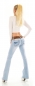 Preview: Modische Bootcut-Jeans mit Leo Stretch-Gürtel in light blue