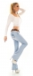 Preview: Modische Bootcut-Jeans mit Leo Stretch-Gürtel in light blue