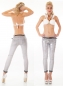 Preview: Chino-Hose mit Metallic-Print im Wetlook - grau