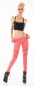 Preview: Figurbetonte High Waist Leggings mit Mesh-Einsätzen - coral