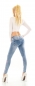 Preview: Skinny Jeans mit Push Up Effekt und Butterfly Prints in light blue