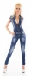 Preview: Overall mit Nieten-Verzierung und Knopfleiste in blue washed