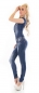 Preview: Overall mit Nieten-Verzierung und Knopfleiste in blue washed