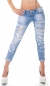 Preview: 7/8 Jeans im Destroyed-Style mit Turn Up in light blue