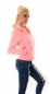 Preview: Modische Fleece Jacke mit Kapuze - rosé
