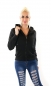 Preview: Modische Fleece Jacke mit Kapuze - schwarz