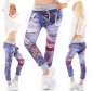 Preview: Baggy-Freizeithose in im bunten Australia-Print in multicolor grau
