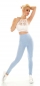 Preview: Leggings im Wabenmuster mit sexy Push Up Effekt - hellblau
