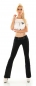 Preview: Modische Stretch-Jeans im Bootcut-Style inkl. Stretch-Gürtel in schwarz