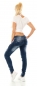 Preview: Crazy Röhren-Jeans im Used-Look mit bunten Patches - blue washed