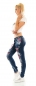 Preview: Crazy Röhren-Jeans im Used-Look mit bunten Patches - blue washed