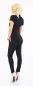 Preview: Eleganter Kurzarm-Overall mit Glitzerverzierung in schwarz