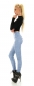 Preview: Sexy Highwaist Thermo-Leggings mit Glamour-Schriftprints - babyblau