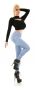 Preview: Sexy Highwaist Thermo-Leggings mit Glamour-Schriftprints - babyblau