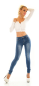 Preview: Sexy Middle Waist Push Up Jeans in blue washed