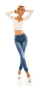 Preview: Sexy Middle Waist Push Up Jeans in blue washed