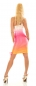 Preview: Seidiges Partykleid im Batik-Look - pink