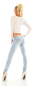 Preview: Sexy Middle Waist Push Up Jeans in ice blue