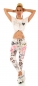 Preview: Modische Freizeithose im Baggy Style mit Allover Print in grau