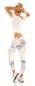 Preview: Modische Freizeithose im Baggy Style mit Allover Print in grau