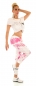 Preview: Modische Freizeithose im Baggy Style mit Allover Print in pink