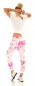 Preview: Modische Freizeithose im Baggy Style mit Allover Print in pink