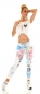 Preview: Modische Freizeithose im Baggy Style mit Allover Print in blau
