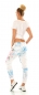 Preview: Modische Freizeithose im Baggy Style mit Allover Print in blau