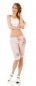 Preview: Lässige Capri-Hose mit dezentem Glamour-Touch in rosa