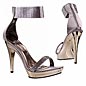 Preview: Party-Heels mit Nieten-Applikation & Glanz-Absatz in silver