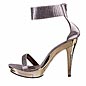 Preview: Party-Heels mit Nieten-Applikation & Glanz-Absatz in silver