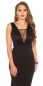 Preview: Ärmelloses Abendkleid mit transparenten Mesh-Einsätzen - schwarz