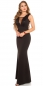 Preview: Ärmelloses Abendkleid mit transparenten Mesh-Einsätzen - schwarz