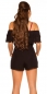 Preview: Sexy Playsuit mit Carmen-Ausschnitt und Volant-Kante - schwarz