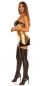 Preview: Bandeau-Minikleid im Metallic-Look - schwarz/gold