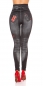 Preview: Leggings in Jeans-Optik mit verzierten Flaggen-Print - black washed