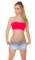 Preview: Bauchfreies Bandeau-Top mit Schmucksteinchen - lachs