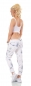 Preview: Atemberaubende Baumwollhose mit süssen Flower-Prints in weiß