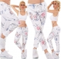 Preview: Atemberaubende Baumwollhose mit süssen Flower-Prints in weiß