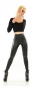 Preview: High Waist Leggings mit seitlichen Glitzer-Schriftzügen in schwarz