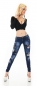Preview: Crash Jeans mit frechen Nieten-Verzierung in blue washed