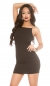 Preview: Edles Minikleid mit Kettenträgern - schwarz