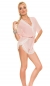 Preview: Romantischer Chiffon-Playsuit mit Spitzenbordüre in rosa