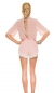 Preview: Romantischer Chiffon-Playsuit mit Spitzenbordüre in rosa