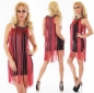 Preview: Charleston-Minikleid mit glitzernder Fransen-Verzierung in schwarz/rot
