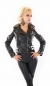 Preview: Sexy Kunstlederjacke im modischen Biker-Look - schwarz/weiß